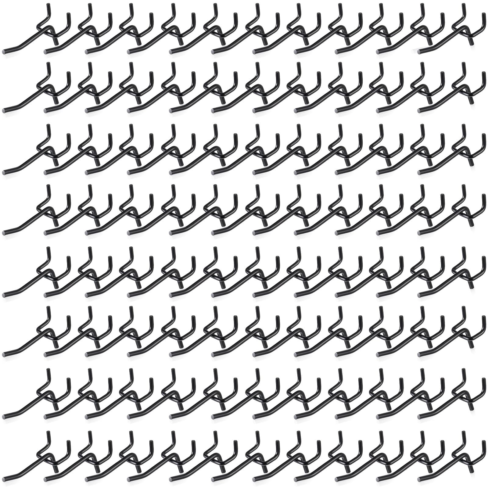 TEMU 100pcs Peg Board Shelving Hooks Stainless Steel Pegboard Hook Hook Hanging Peg Board Holder Peg Wall Hook For 1/8 1/4 Pegboard For Garage Storage Organizer (black 2 Inch)
