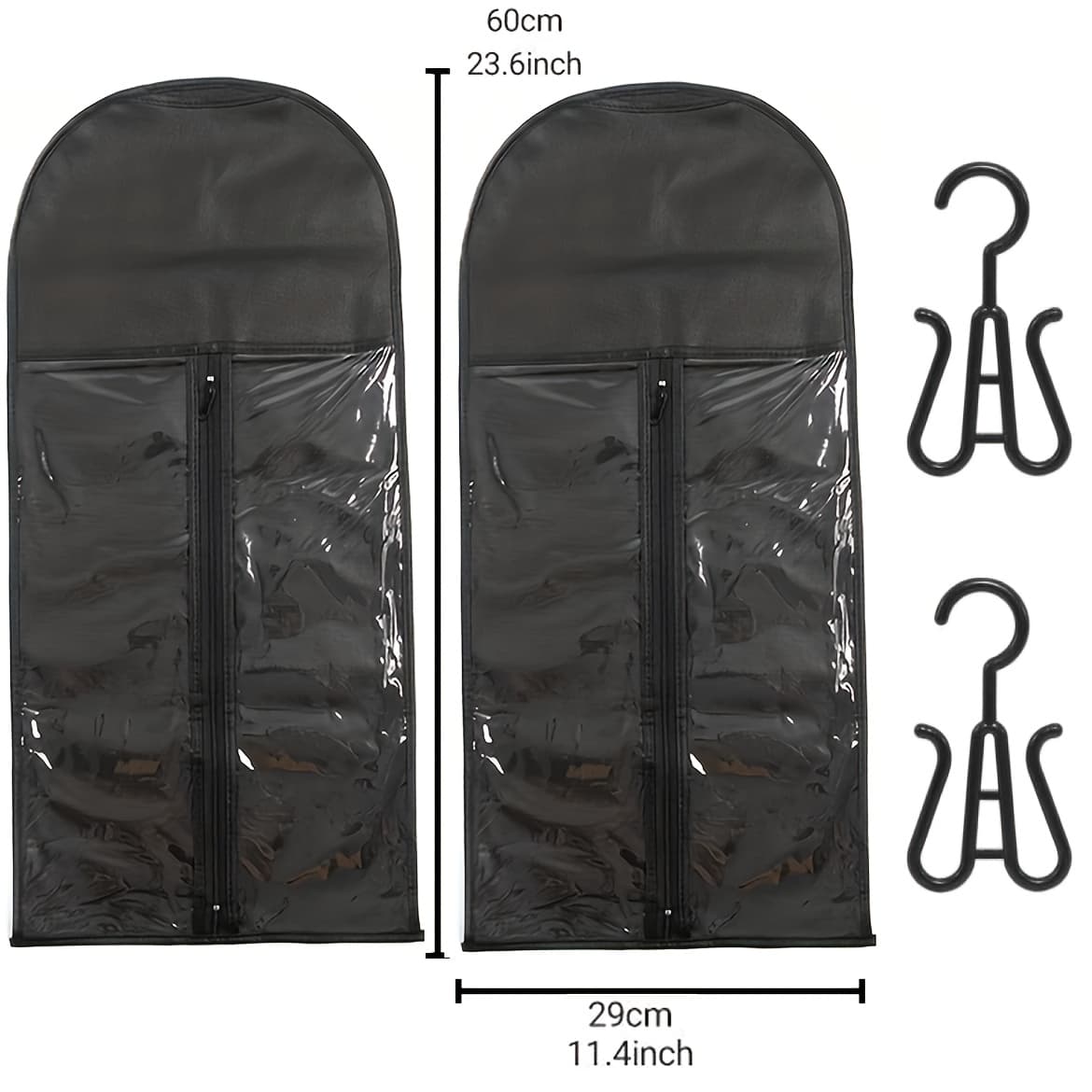 TEMU 4pcs Wig Storage Bag Set, Including 2 60 Bags And 2 Hooks, Suitable For Multiple Wig Stands And Wig Storage, Portable Wig Protective Cover