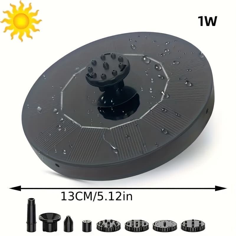 TEMU Aisitin 1w Solar-powered Fountain Pump With Adjustable Nozzle Solar Water Pump For Bird Baths, Gardens, | Solar Fountain Kit, Fish Tanks & Patio Decor