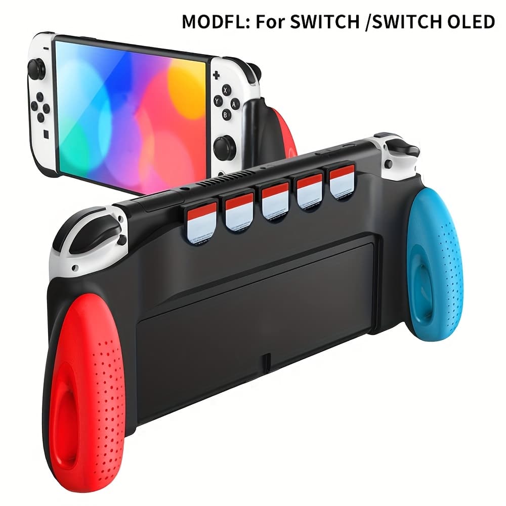 TEMU Lightweight And Shockproof Hard Shell Protective Case, Suitable Switch/oled, Featuring 5 Game Card Slots And A Comfortable Grip
