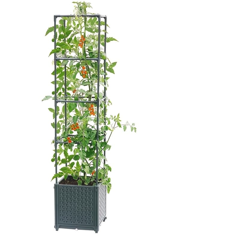 TEMU Raised Garden Bed With Tomato Planter Cage, Trellis Planter Boxes For Outdoor Patio Greenhouse Gardening Climbing Vegetables