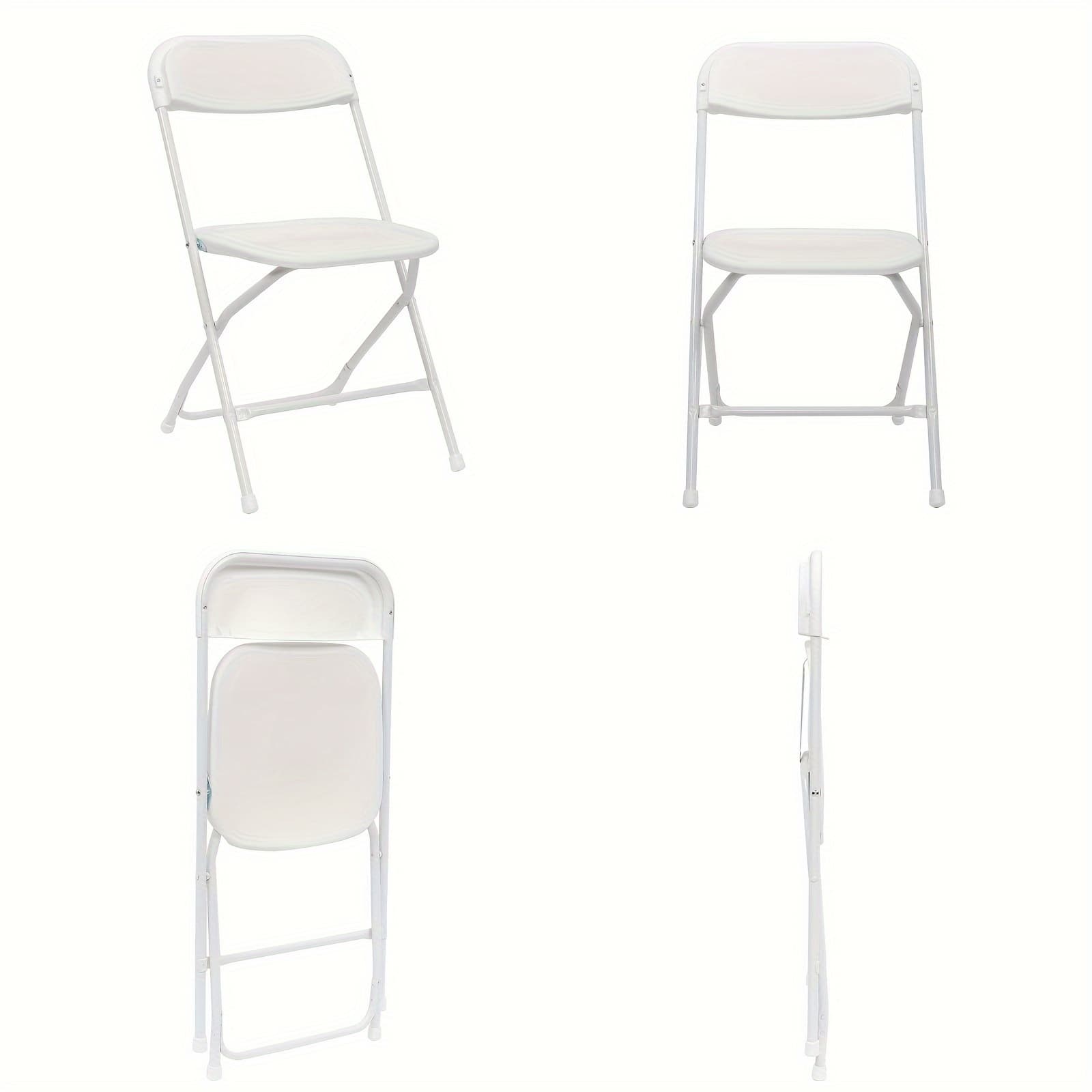 TEMU Set Of 10 Classic Plastic Folding Chairs For The Garden In White And Black