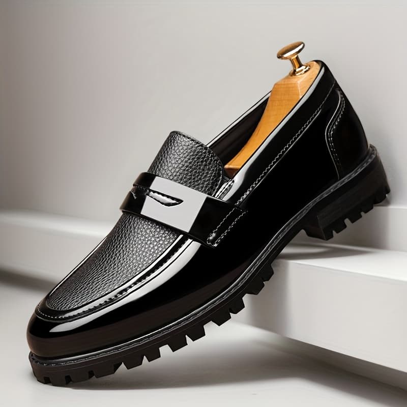 TEMU Large Size Men' Color Formal Shoes, Comfortable Non-slip Rubber Sole Durable Casual Office Shoes, Daily Shoes For Men