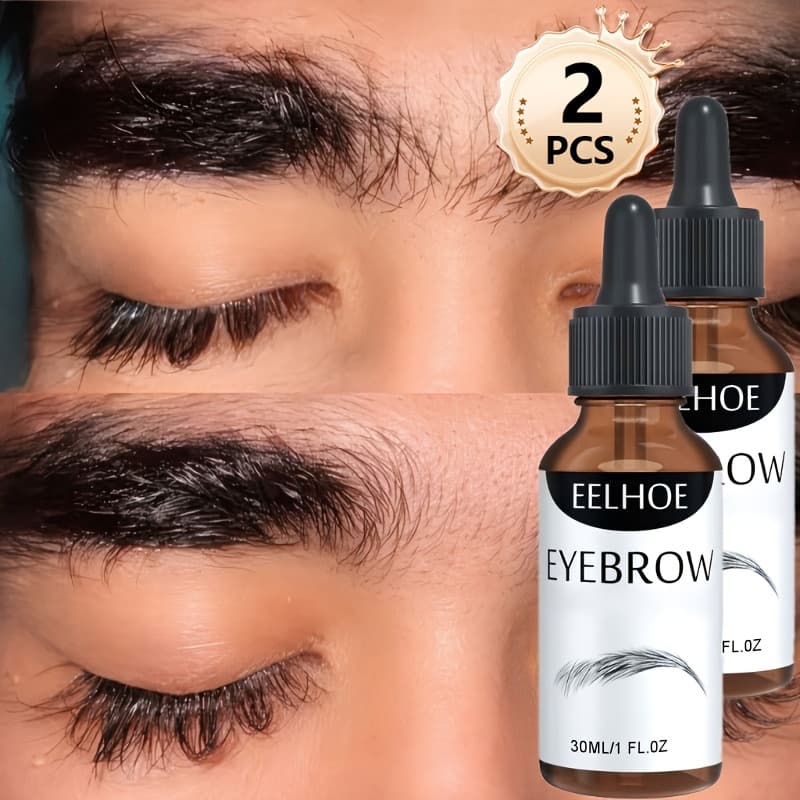 TEMU 2pcs Eyelash & Eyebrow Serum For Thicker, Fuller, Lashes & Brows | Curling Effect - Lower/upper Eyelashes, Hairline, 10ml/pc, Unscented, Types