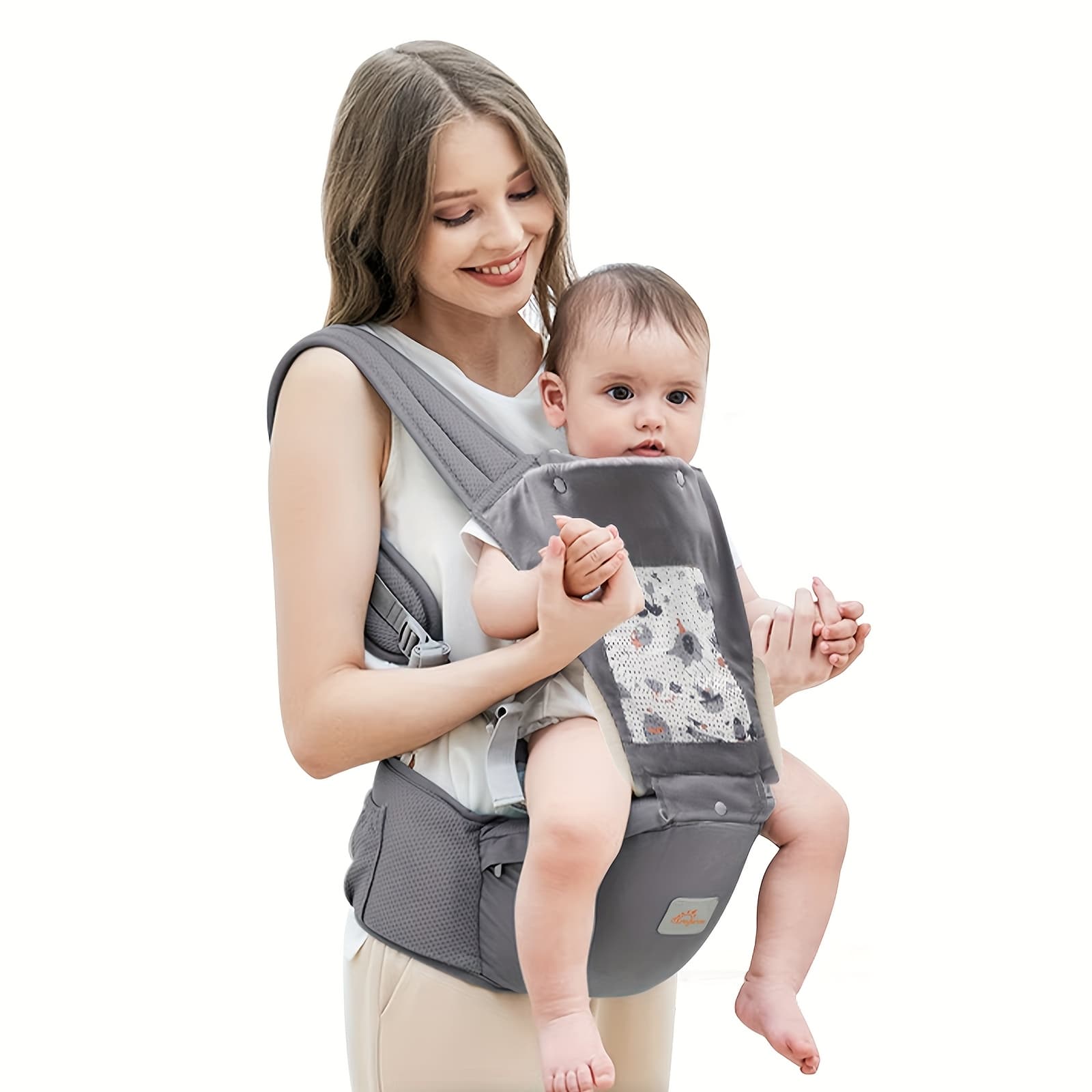 TEMU Baby Carrier Newborn To Toddler, Toddler Carrier With Hood & Extra Safety Belt All & All Position Carrier, Hip Carrier For Baby For Breastfeeding, Infant & Toddler