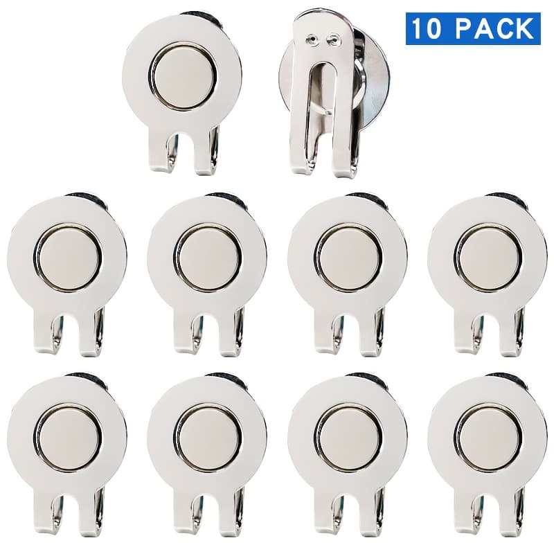TEMU 10pcs Magnetic Metal Golf Ball Clips, Suitable For Marking And Accessories