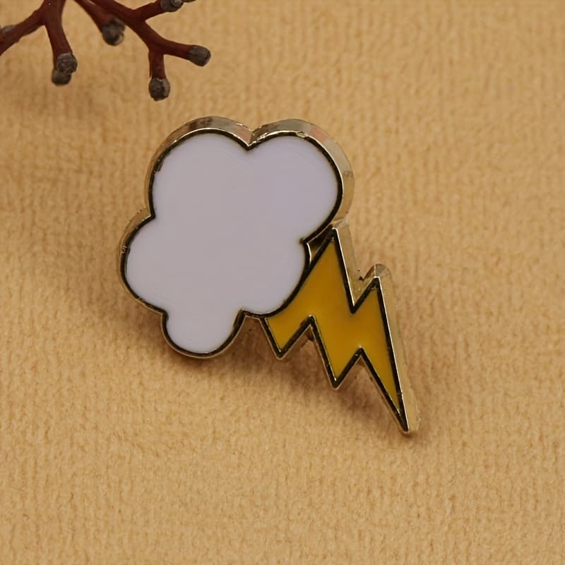 TEMU Fun Lightning Pin Badge, A Simple Yet Unique Brooch With An Irregular-shaped , Suitable Love And , An Accessory For Stage And Performance Looks, A Versatile Adornment For Clothes And Bags