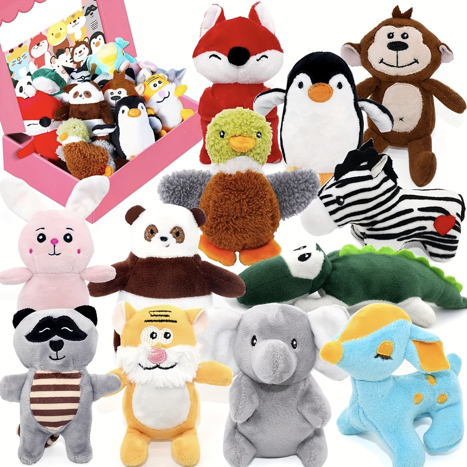 TEMU Dog Squeaky Toys, Stuffed Animal Puppy Toys, Cute Chew Toys For Dog Teething Toys, Pet Toys For Small To Medium Dogs, Soft Dog Toys, Plush Dog Toy Pack 12in Gift Box