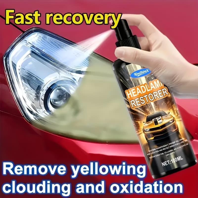 TEMU Car Headlight Restoration Spray, Headlight Polishing Cleaner, Removes Yellowing, Oxidation And , Use Spray, Restores Clear Headlights And Visibility, Suitable For All Vehicles