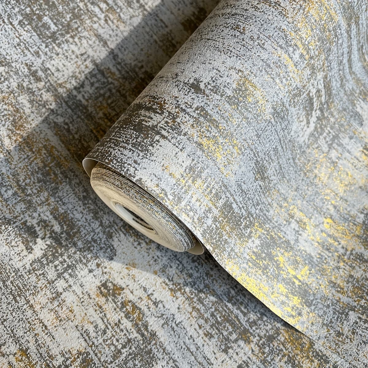 TEMU 1 Roll Of 17.32*236.22 Inch/17.32*472.44 Inch Industrial-style Non-adhesive Wallpaper - Blue/gray Waterproof Industrial-style Wall Stickers For Living Room, Bedroom Walls And Kitchen Decoration