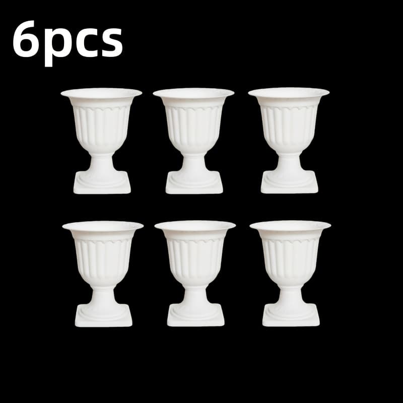 TEMU 6pcs Roman Pots, Plastic Material, Vintage Ornate Flower Pots Gardening Gift Home Decor