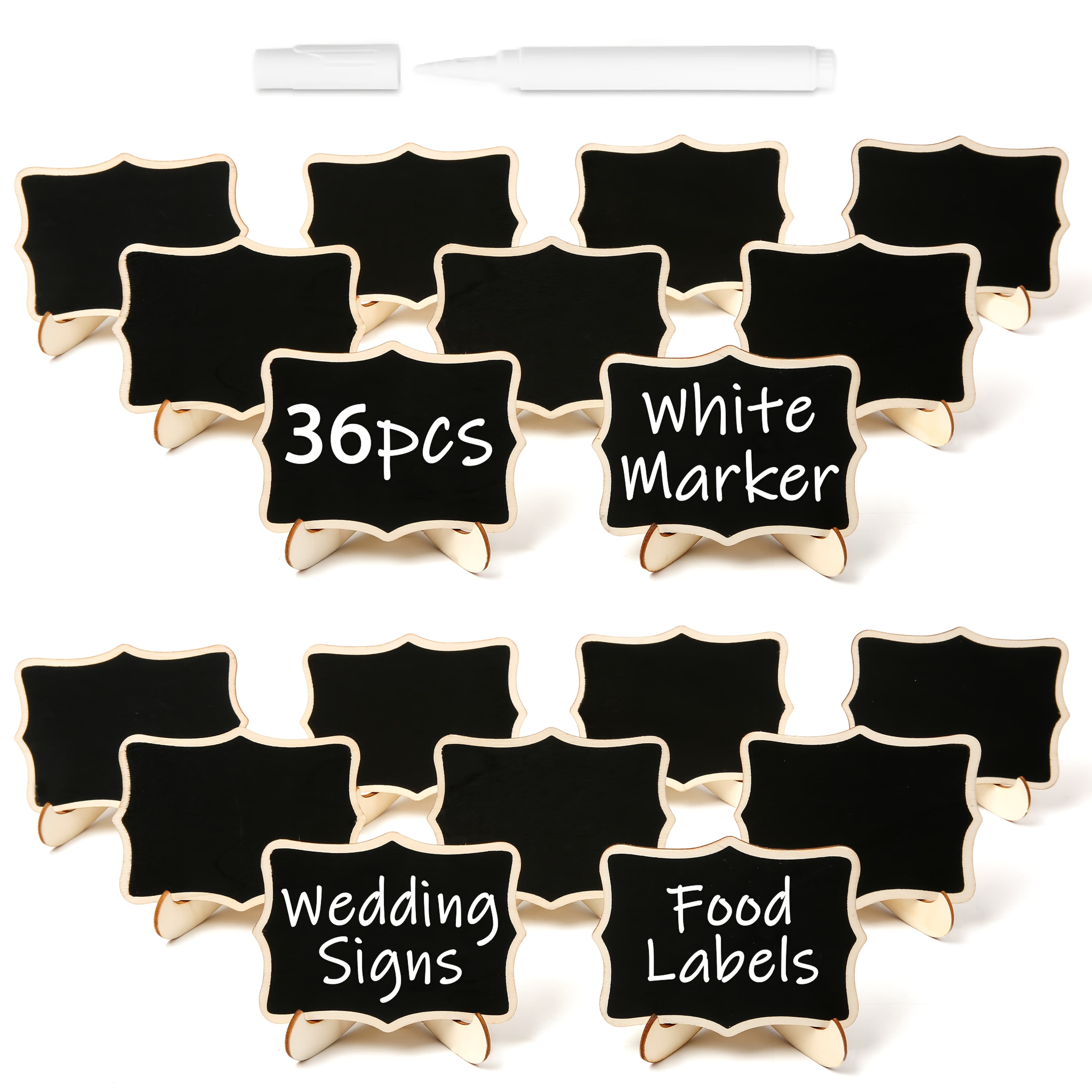 TEMU 36/18pcs Mini Chalkboard Signs With Support Easels, Elegant Design, Simple Stylefor Weddings Birthday Parties, Message Board Signs And Event Decorations|christmas And Halloween Gifts