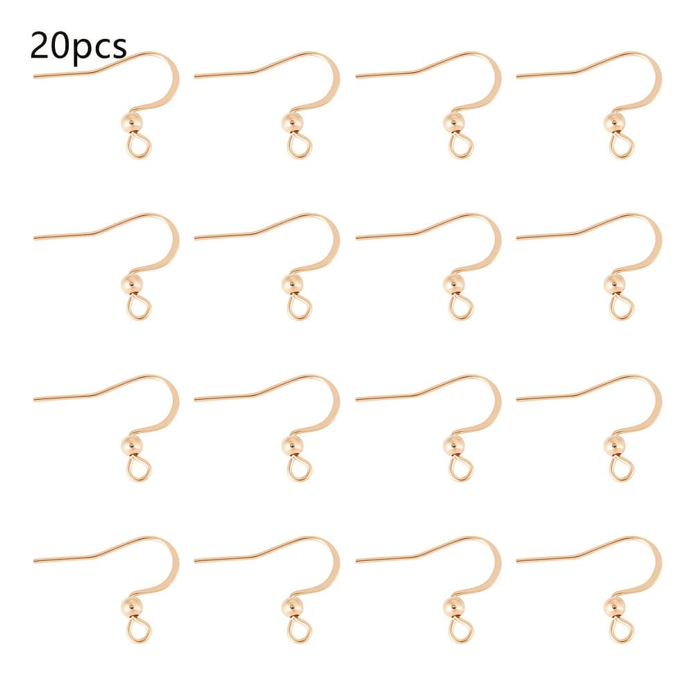 TEMU 20pcs 316 Surgical Stainless Steel Earring Hooks Ear Wire With Horizontal Loop For Earrings Jewelry Making, 16x16-19.5x3mm, Hole: 2mm, Pin: 0.7mm