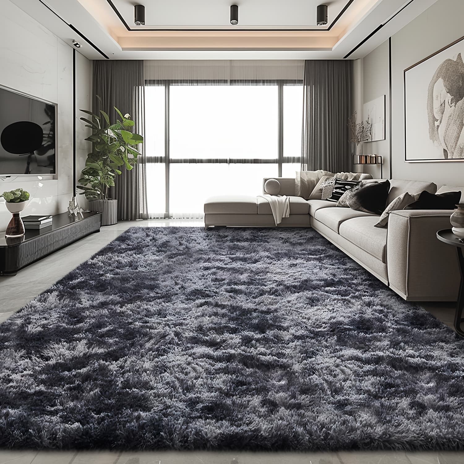 TEMU Super Soft Shaggy Area Rug For Living Room, Ultra-plush Cozy Bedroom Carpet, Thick And Fluffy Rug Floor Mat For Home Decor. Living Room Carpet For Winter, Housewarming Gift.