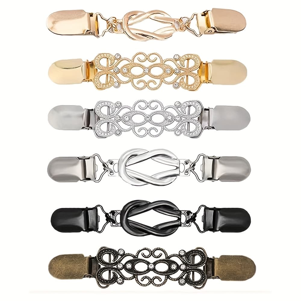 TEMU 6pcs Sweater Clips For Cardigans Collar Clip To Tighten Dress Vintage Dress Cinch Clip Shawl Clips For Women Clothing