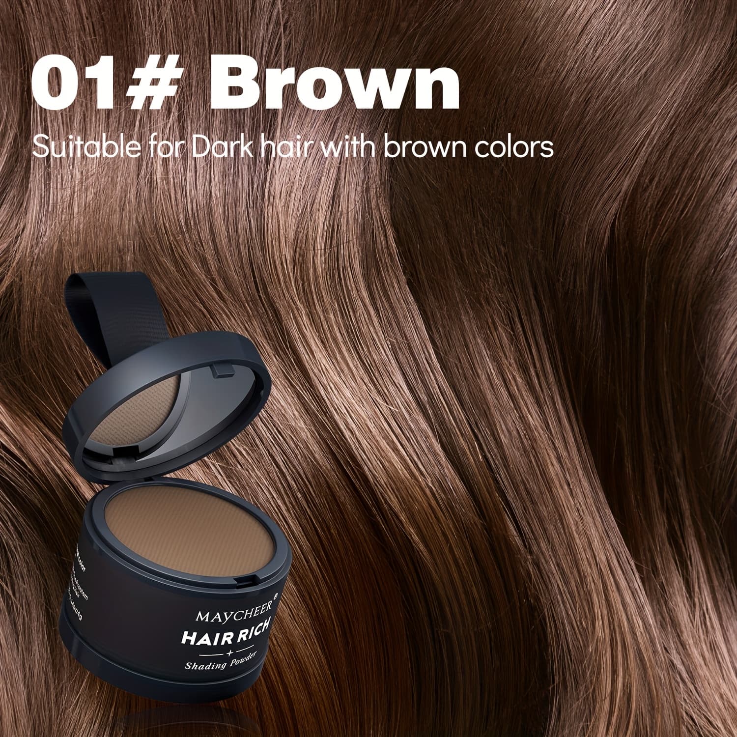 TEMU Shading Powder-waterproof 3-in-1 For Eyebrows, Hairline & Mustache, Natural Finish