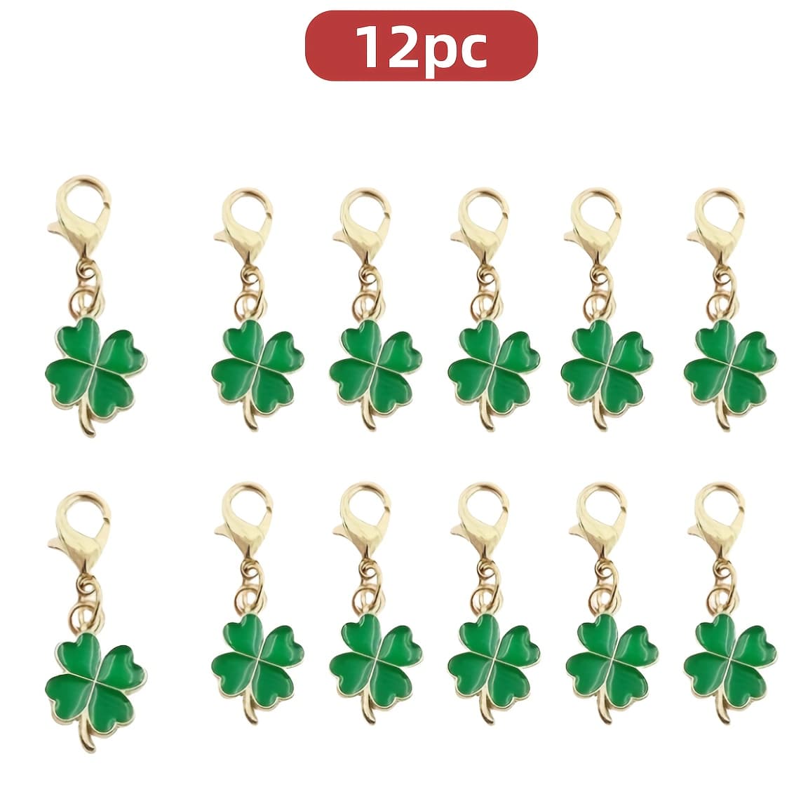 TEMU Double The Luck! 12 Alloy Keychains With Lobster Clasp Design, Essential For 's Day, Graduation, Birthday, And Wedding Decorations