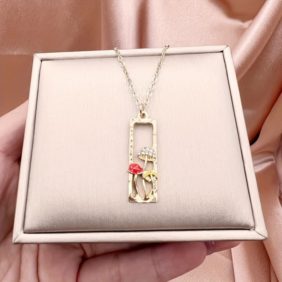 TEMU 1pc Simple And Exquisite Creative Mushroom Necklace, Women's Necklace, Birthday Party Anniversary Gift For Family And