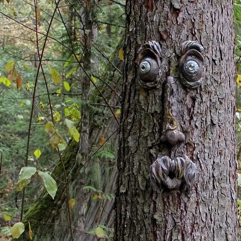 TEMU Tree Face Ornaments, Decorations, Resin Crafts, Yard Decor, Wall Embellishments