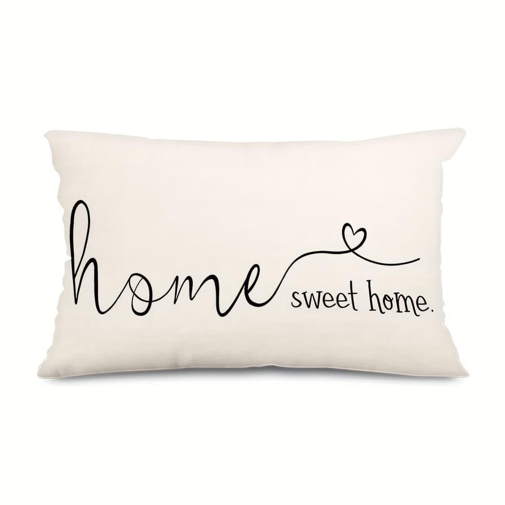 TEMU Farmhouse '' Quote Pillow Cover 12x20 Inch - Decorative Throw With Zipper, Machine Washable For Living Room & Bedroom (single Side, No Insert)