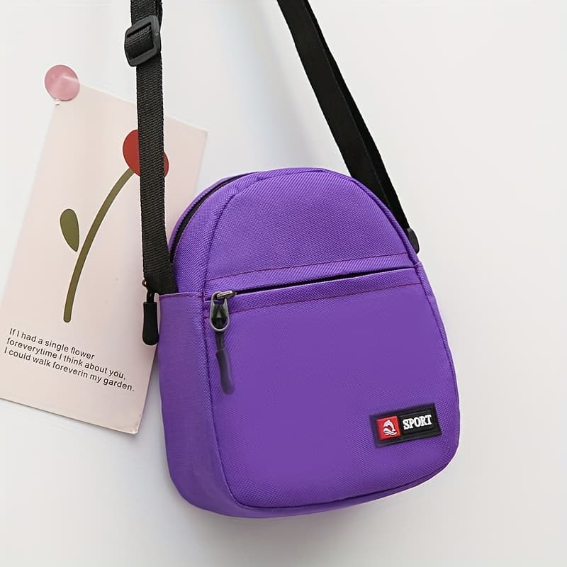 TEMU Canvas Crossbody Bag - Trendy, Adjustable Strap, Daily & Casual Use