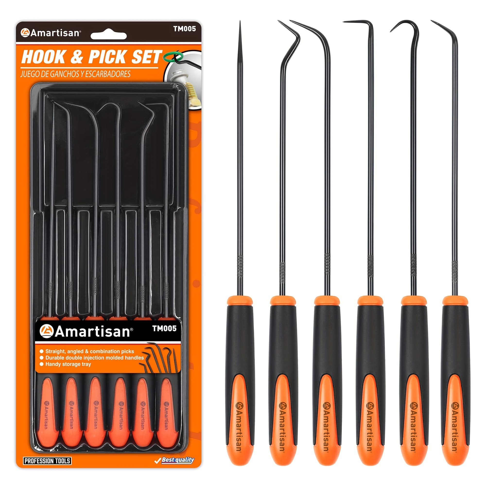 TEMU 6pcs Precision Oil Seal Hook Kit, Automotive Oil Seal/o-shaped Sealing Ring, Sealing Gasket, Puller Disassembly Tool, Durable Dual Handle