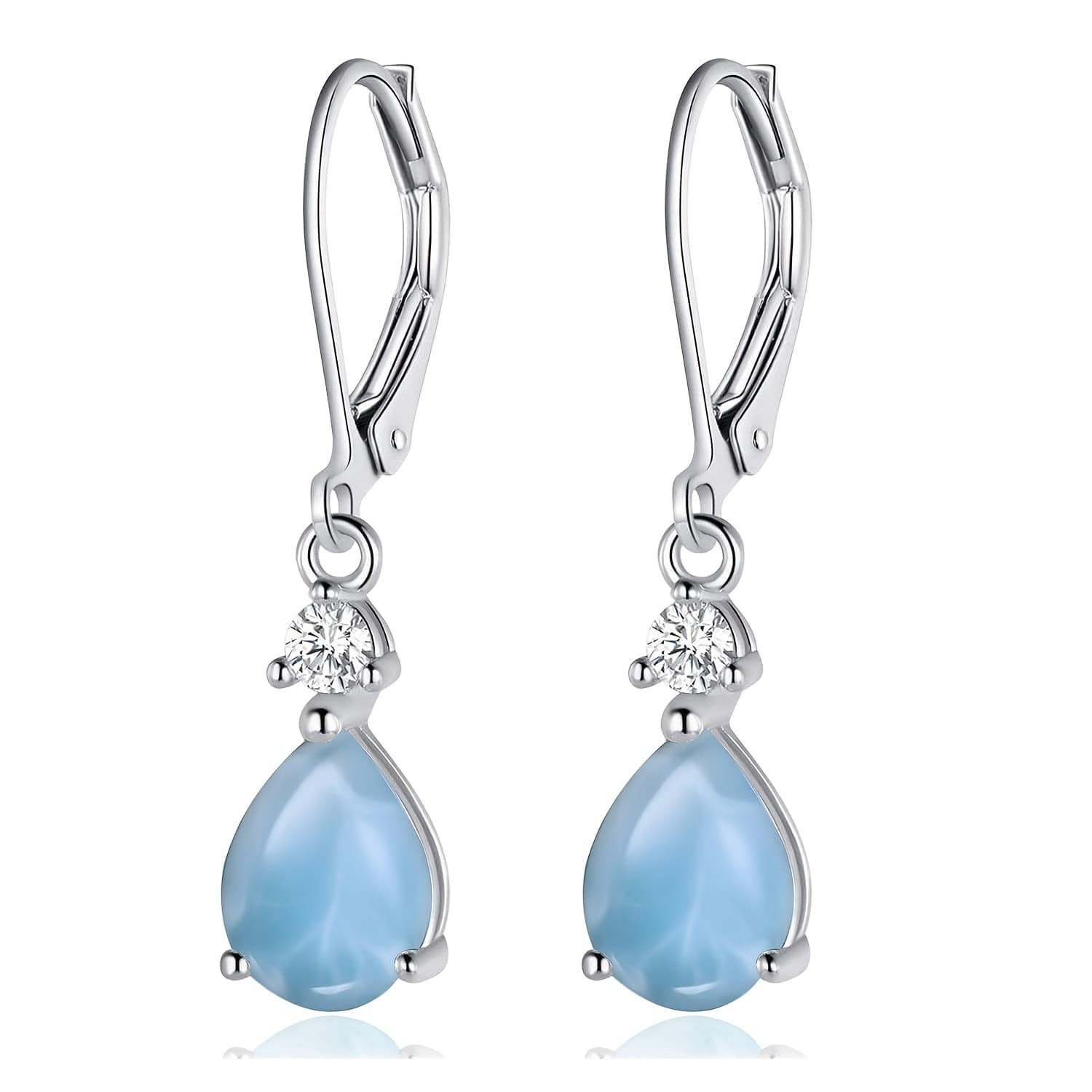 TEMU Teardrop Pendant Earrings For Men And Women, 925 Sterling Silver Gemstone Earrings, Suitable For Daily Wear Party Vacation Wedding Anniversary, Ideal Christmas Birthday Anniversary Gift