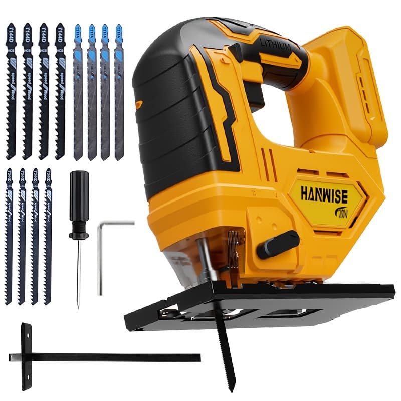 TEMU Cordless Jig Saw For 20v , Brushless Jigsaw For 3 Orbital Settings, Brushless Motor, Led Light, Variable Speed 2900rpm, 3 Orbital Action, 12 For Cutting, 0-45° Cuts