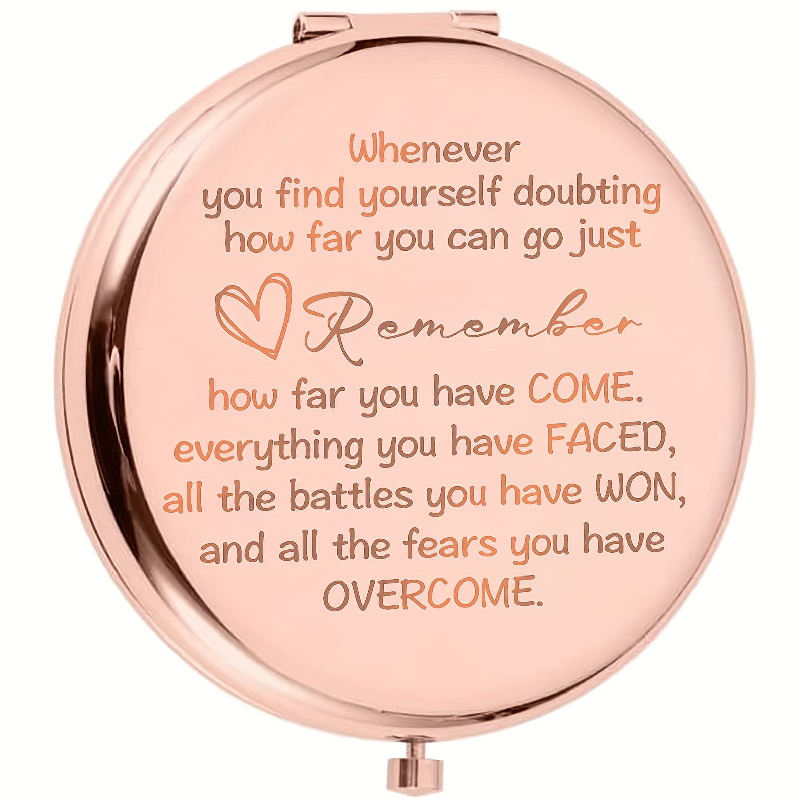 TEMU Rose Golden Sister Gift Makeup Mirror - Portable Compact Mirror, Portable Vanity Mirror With Slogan , Perfect Birthday Graduation Or Christmas Present For Women, , And Sisters