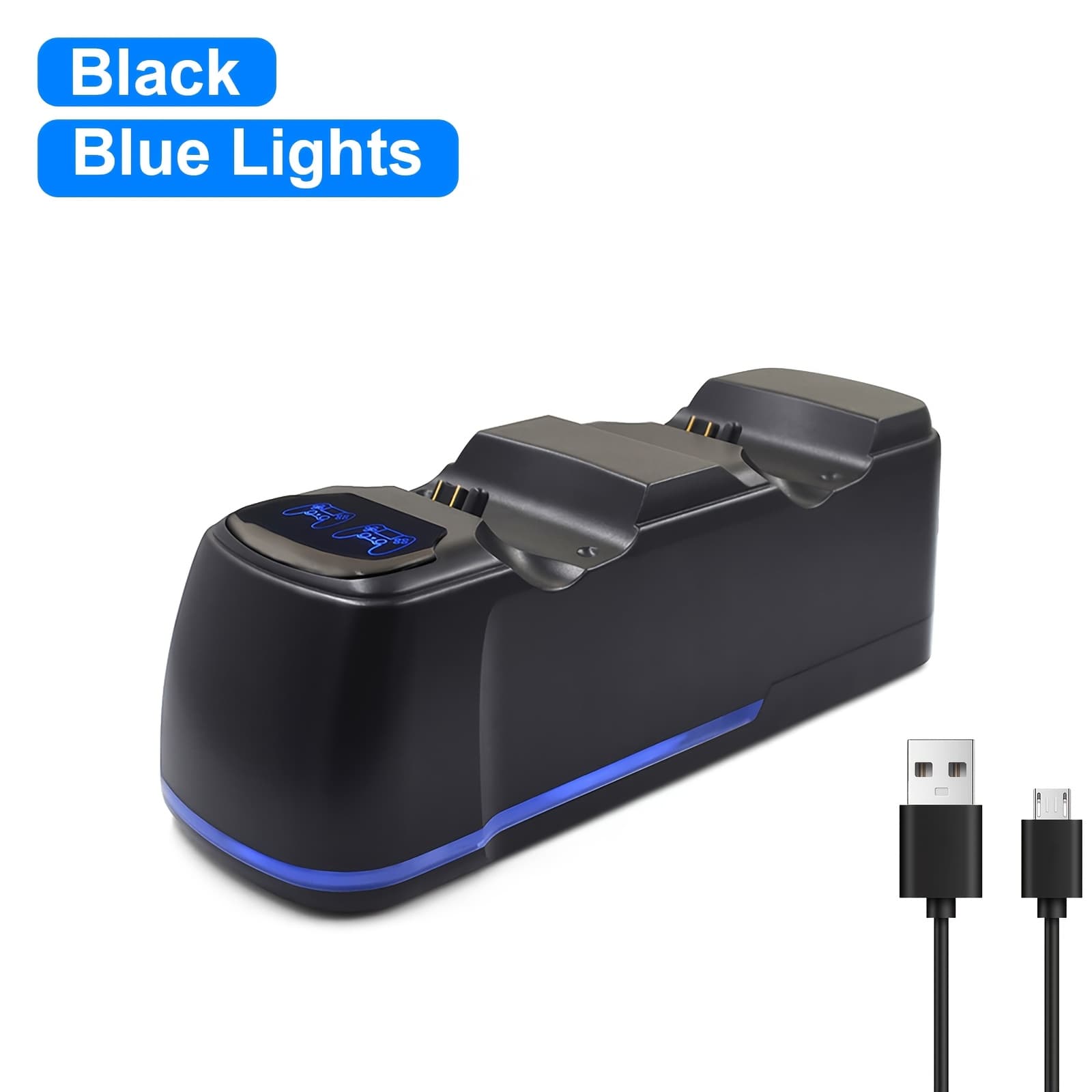 TEMU A Dual Controller Fast Charging Dock For Ps4/slim/pro With Lights At , Supports Led Display - Charges 2 Controllers Simultaneously, Accessory.