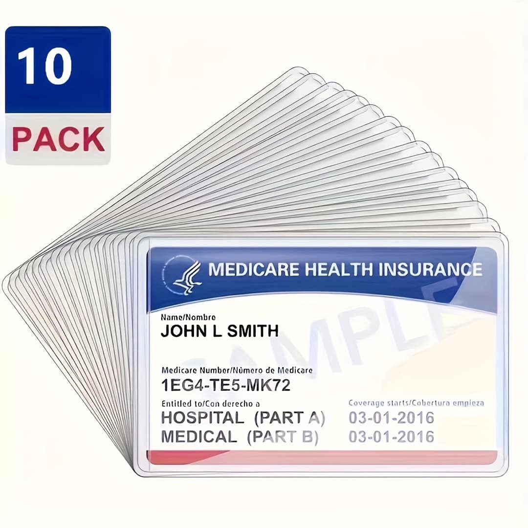 TEMU 10pcs Of Transparent Id Card Case, Pvc Id Card Case, Business Card Case, Case, Id Card Protector, Multi- Case, Soft Waterproof Card Case.