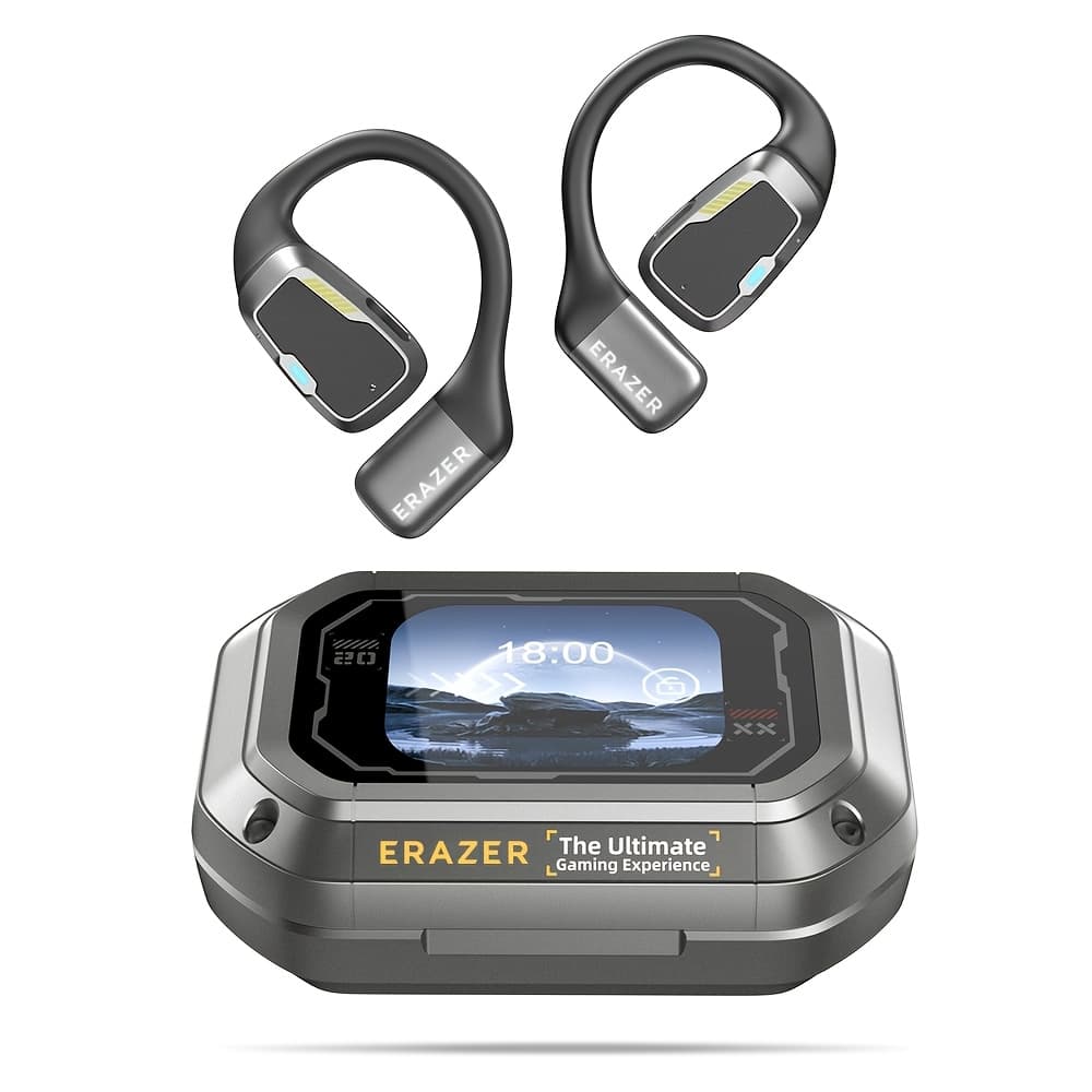TEMU Miniso M98 Open-back Ai Translator Earbuds With 1.8-inch Touch Lcd, Wireless 5.4 And Enc Noise Cancellation - Real-time 153 Language Translation, 4. , Suitable For Business/travel/sports