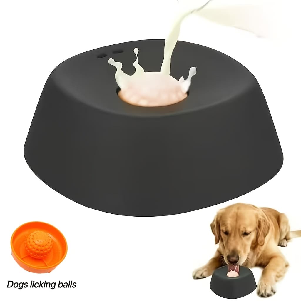 TEMU Dog Bowl, Liquid Treat Bowl With Non-slip Combo, Bone Lick Bowl, 3/4 Cup Yogurt Puppy Lick Toy, Suitable For Large, Medium And Small Dogs