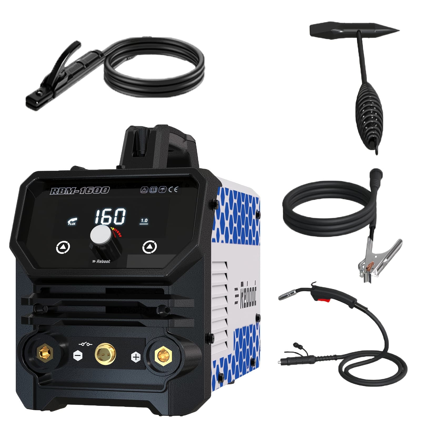 TEMU Reboot 160a Mig Welder, 120v 3-in-1 (flux Mig/lift Tig/stick) With Large Led Display, Igbt Inverter Welding Machine, Upgraded & Portable(note:lift Tig Torch Not Included)