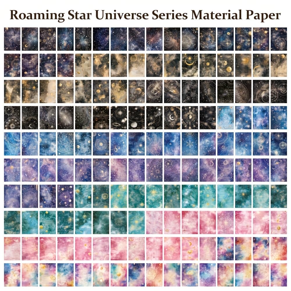 TEMU 160 Sheets Vintage Starry Sky Paper Non-sticky Large Size Decorative Pages With 160 - Perfect For Junk Journals, Diy Crafts & Planner Styling Christmas Gift