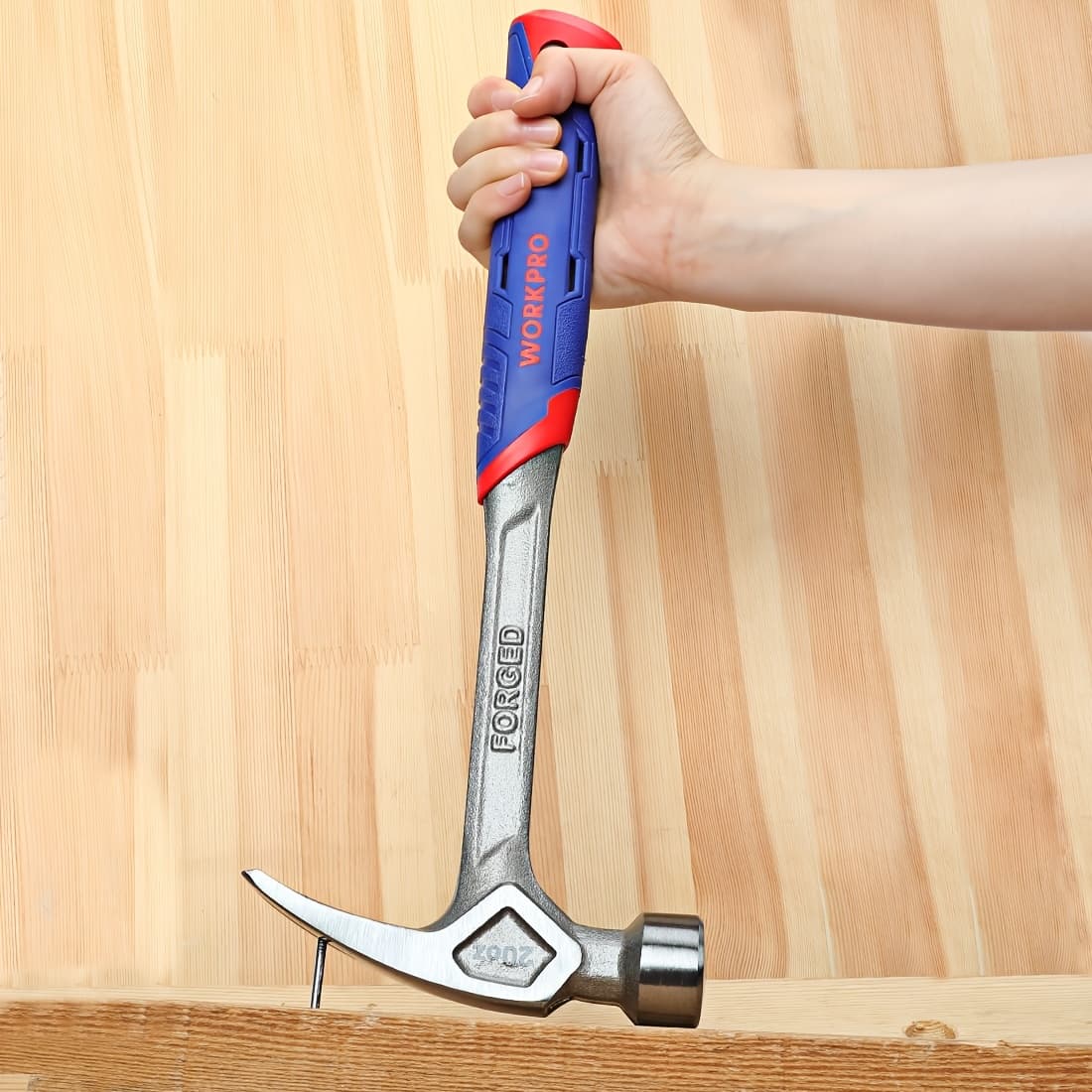 TEMU Workpro 20oz Claw Hammer, One-piece Framing Hammer With Magnetic Nail Holder, Nailing Hammer, Handle For Antivibration