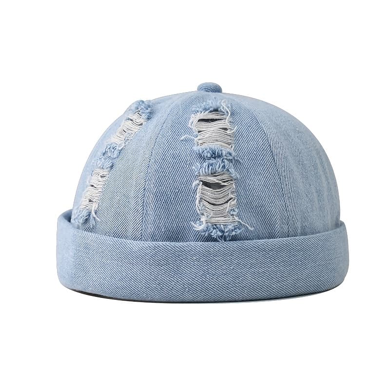 TEMU Fashionable Water-washed Distressed Hip-hop Hat, Everyday Comfortable And Versatile Landlord Hat, Street Trend Casual Brimless Hat, Avocado Hat