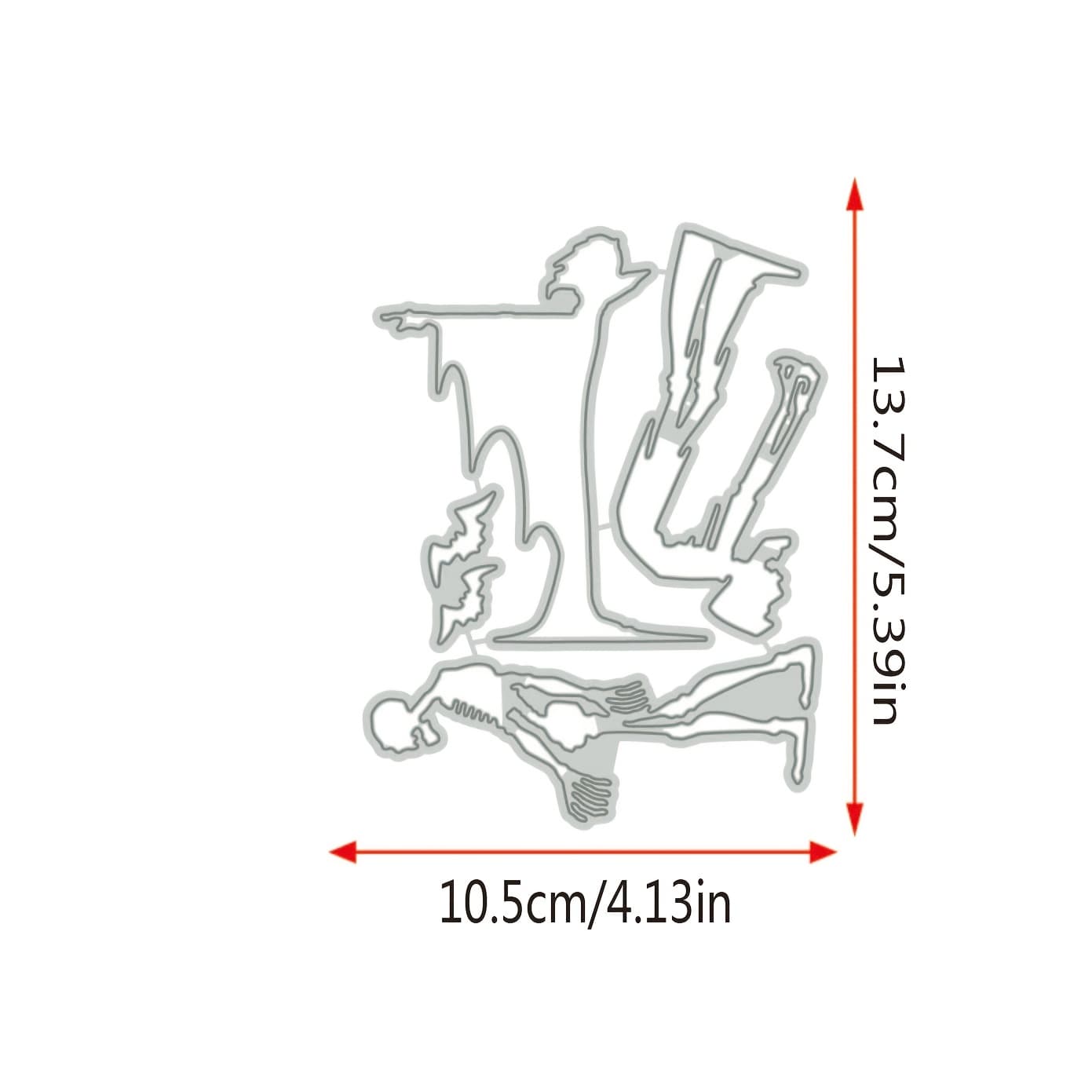 TEMU 1pc Metal Die-cutting Stencil Walking Skeleton And Diy Scrapbooking Paper Crafting Blade Template
