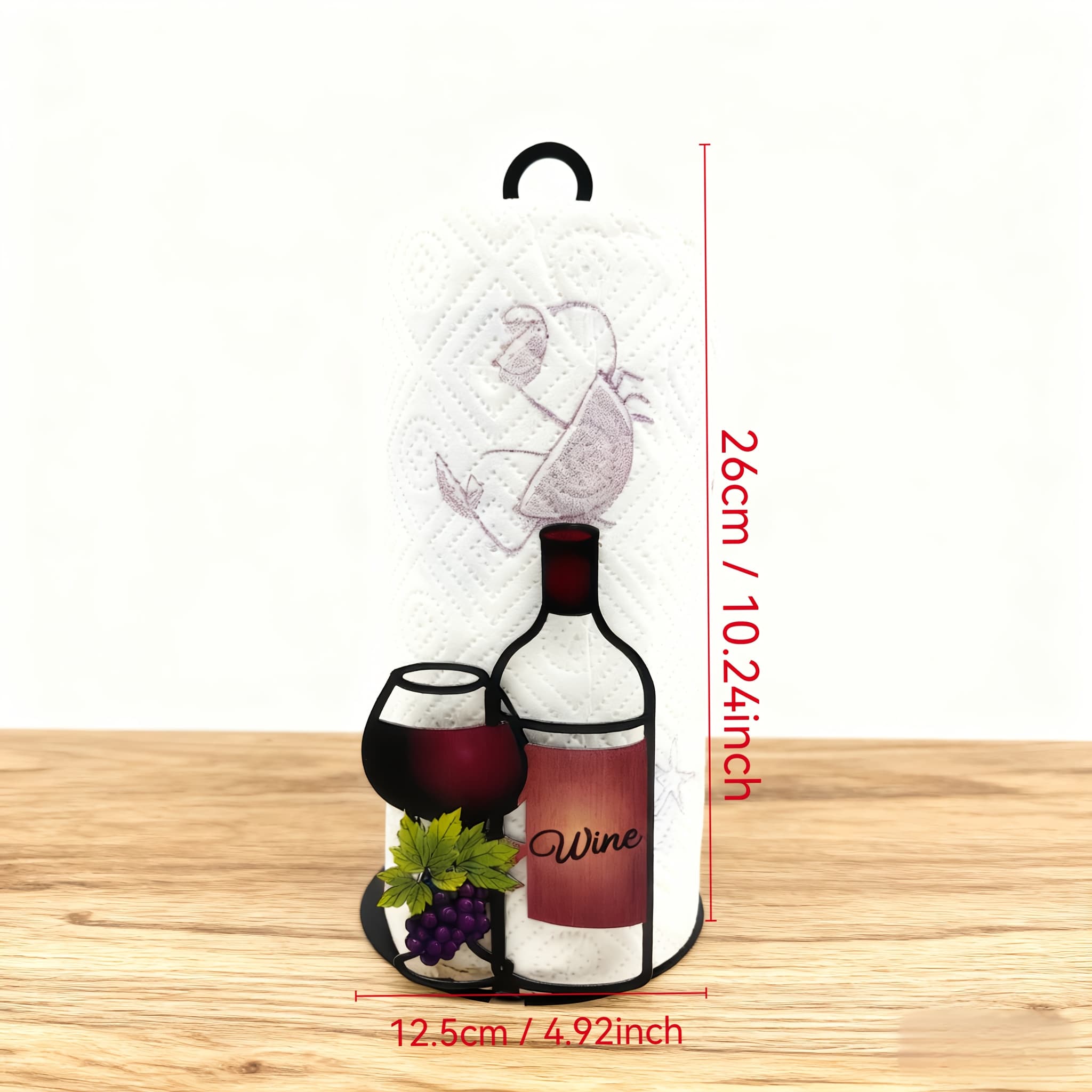 TEMU Chic Metal Wine Bottle Paper Towel Holder - Perfect For Kitchen, Bathroom & Living Room Decor, Kitchen Decor Wall