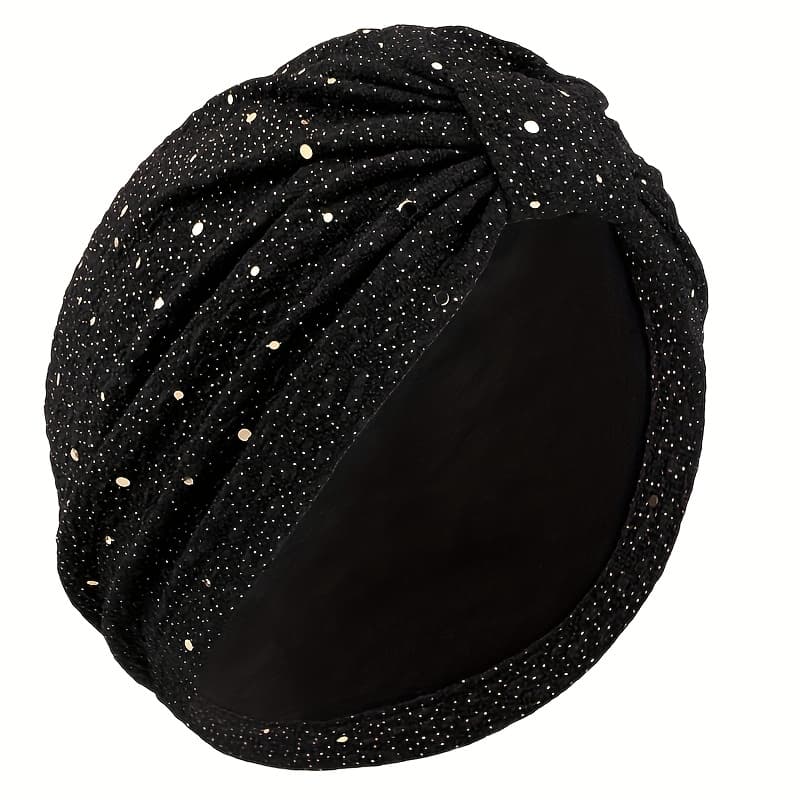 TEMU Sequined Fabric Knotted Headscarf Hat, Head Wrap, Middle Eastern Scarf