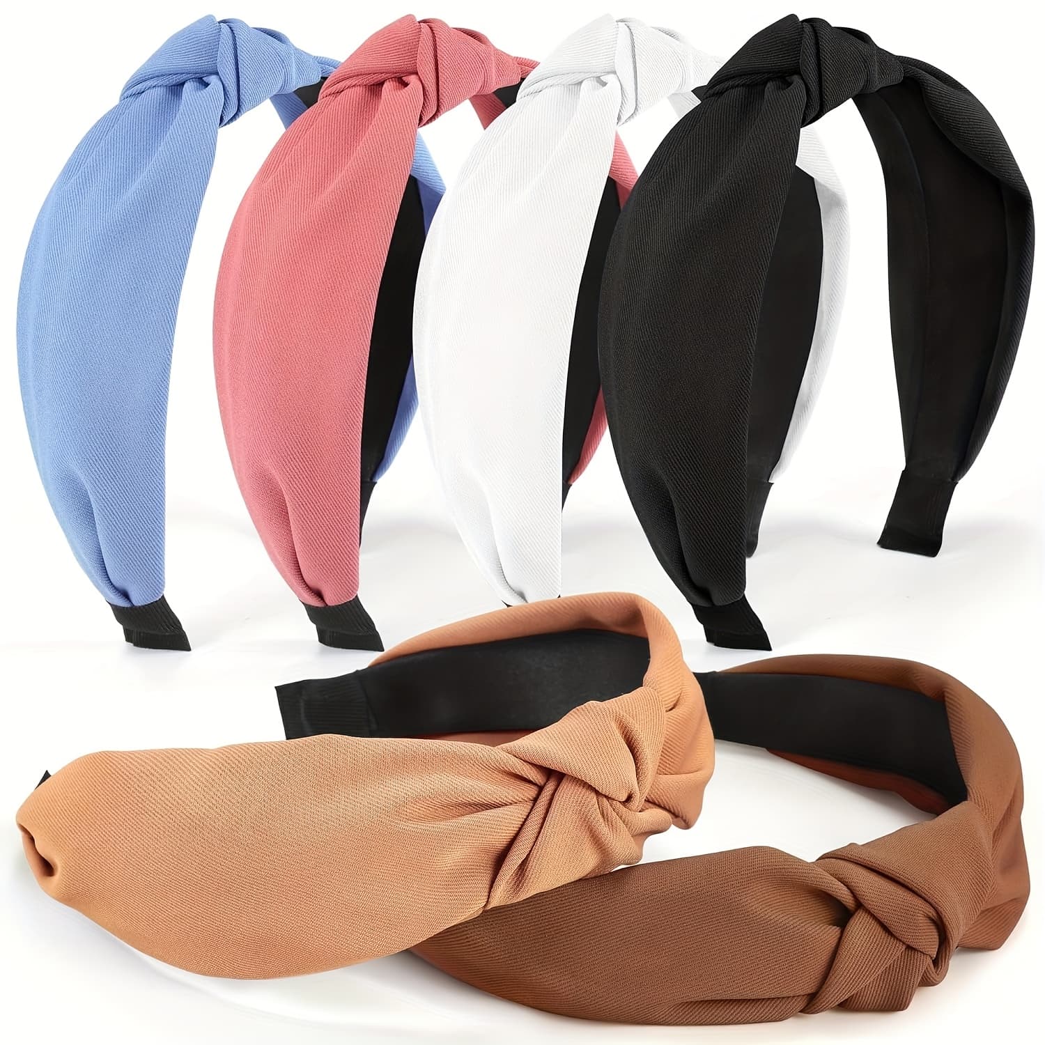 TEMU Headbands For Women - 6pcs Stylish Top Knot Headbands - Knotted Headband For Women - Head Bands Wide Hairband Hair Additions, High Quality