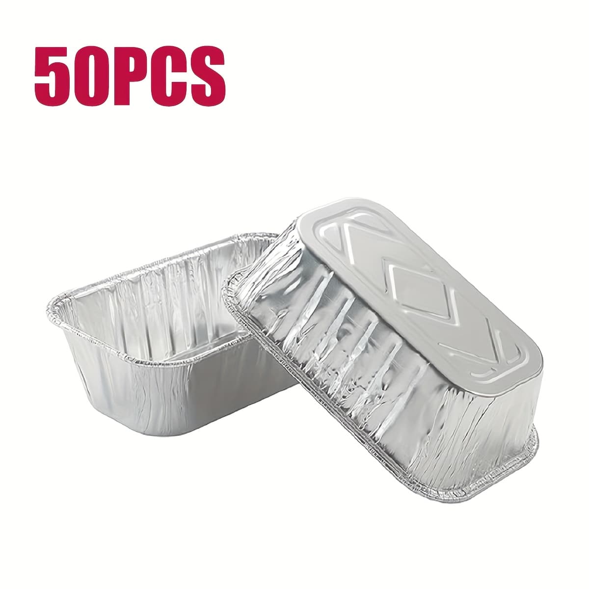 TEMU 50pcs Disposable Aluminum Loaf Pans 1 Lb Small Aluminum Foil Pans Tin Foil Baking Pans Tin Trays Food Containers For Baking-cakes-bread-meat-loaves