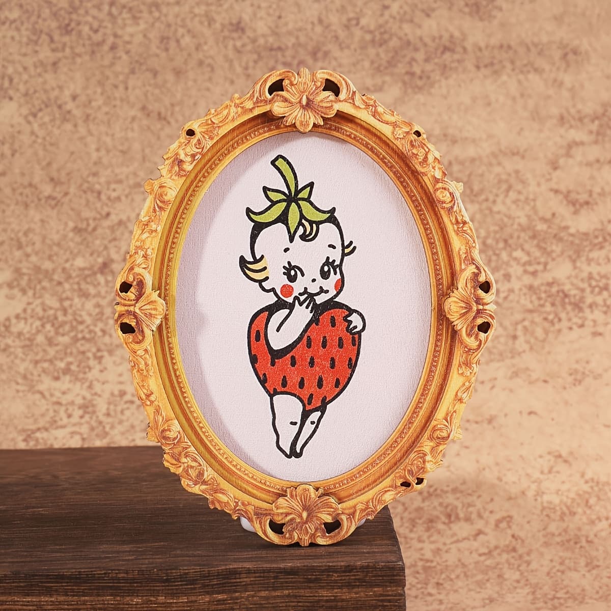 TEMU Character Print Refrigerator Magnet, Vintage-style Oval Shape, Mini Photo , A Fun Home Decor Accessory, A Gift