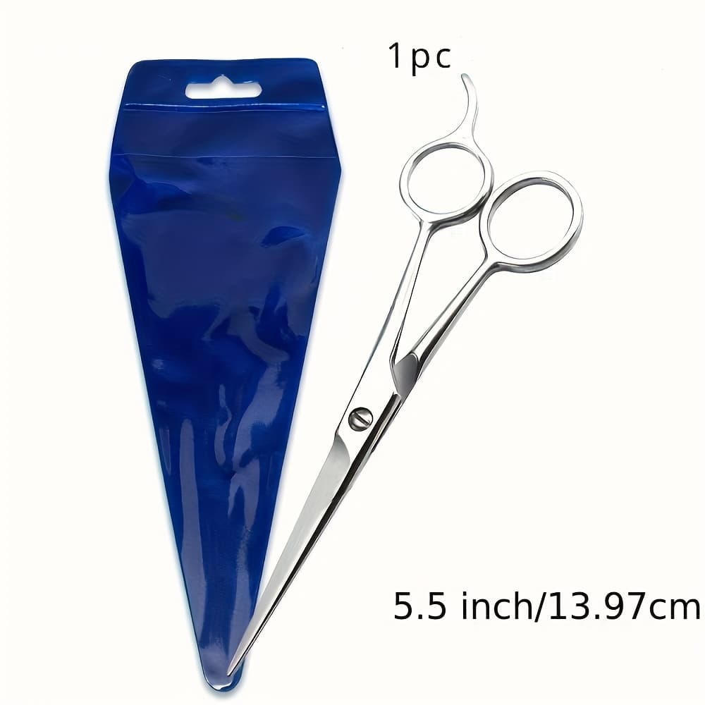 TEMU Professional : 1pc Stainless Steel Haircut Scissors - Texturizing Flat Shears For All Hair Types, Unscented, Bangs, Unscented