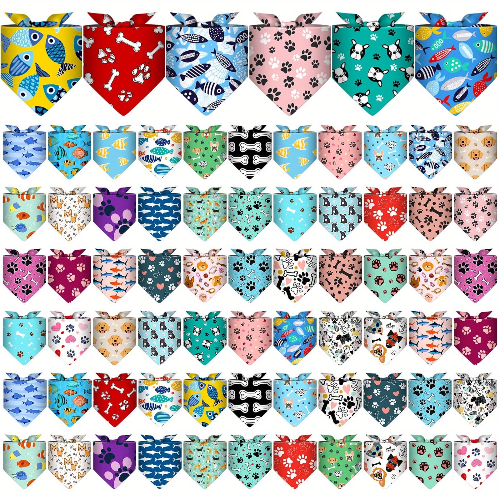 TEMU 72 Packs Dog Bandanas Bulk Scarf Bibs Adjustable Dog Bibs Bandanas For Pet Costume Accessories