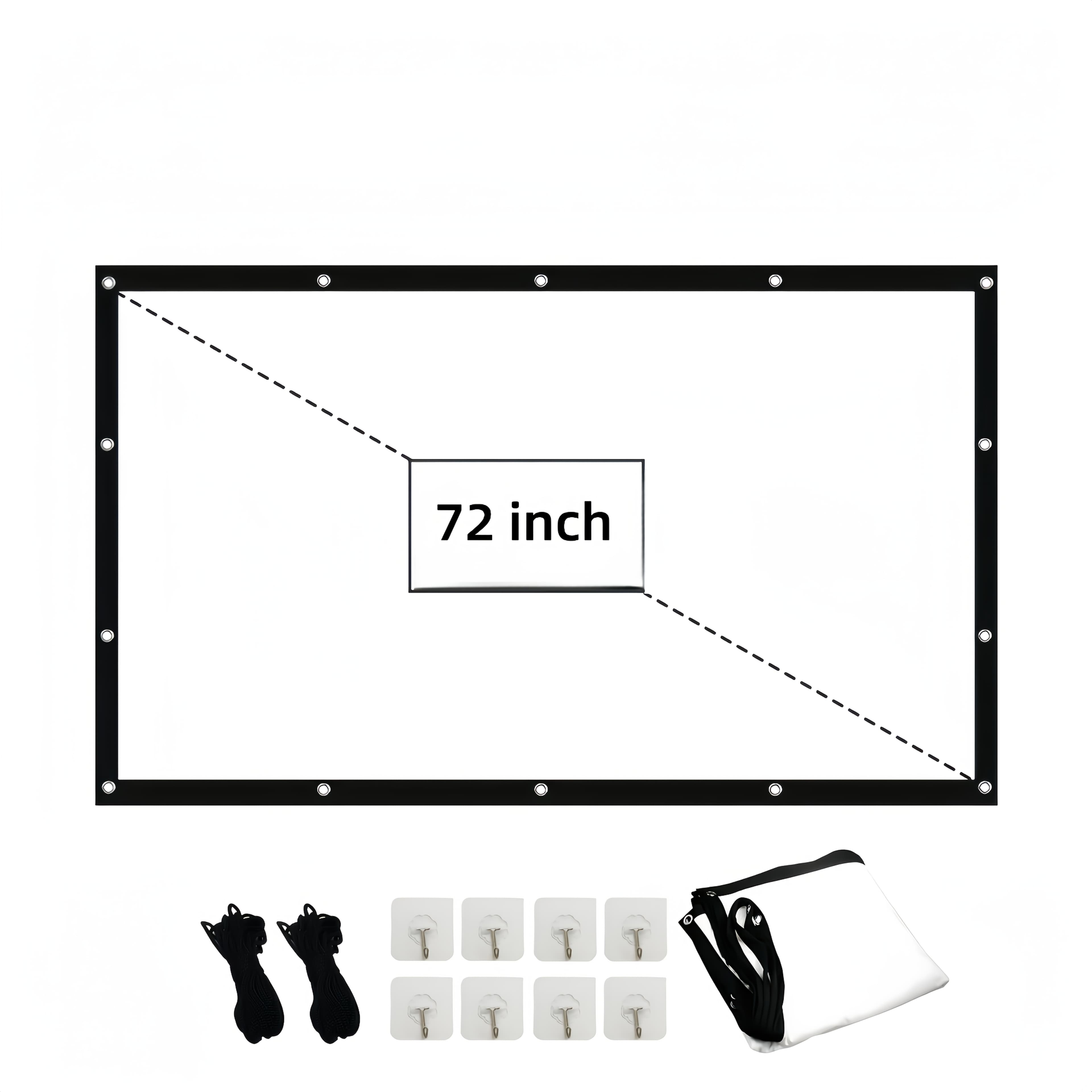 TEMU Double-sided 4k Soft Projection Screen, Easy To Clean, Ironing Bedroom Polyester Fabric, Living Room Movie, Large Theater Experience, Home Theater Accessories Realistic Viewing Experience