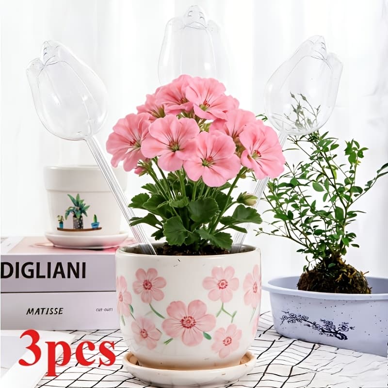TEMU 3pcs Automatic Self-watering System With Smart Irrigation Controller & Transparent - Self-watering Suitable For Christmas Tree & Decoration Maintenance (easy Setup)