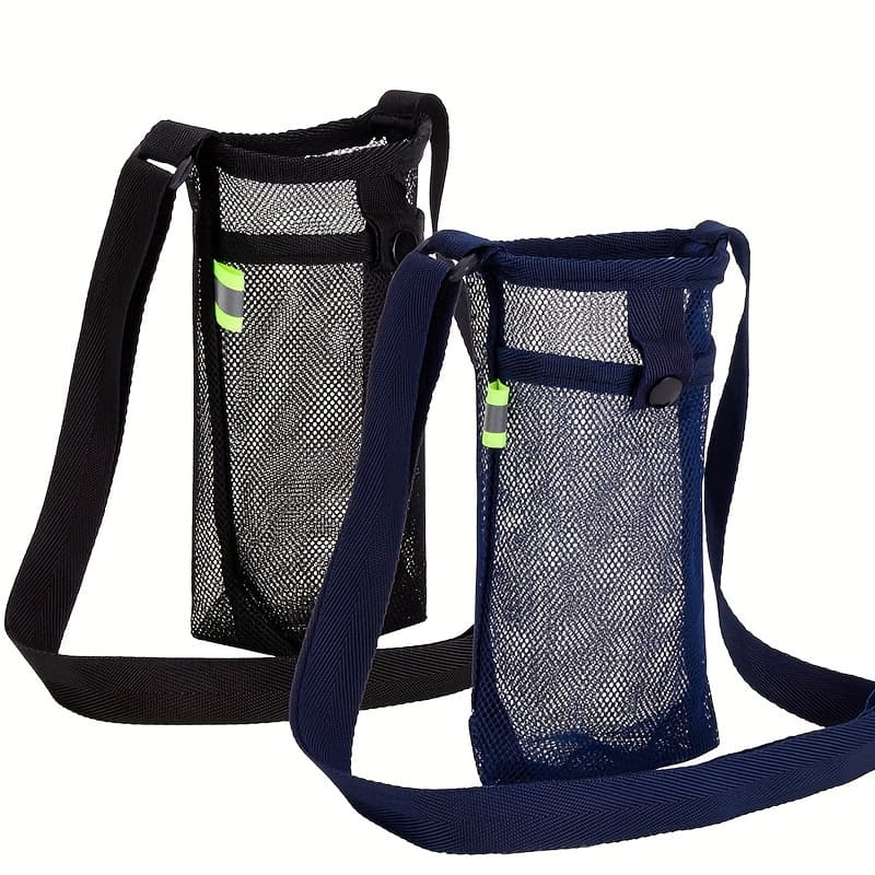 TEMU 2pcs Outdoor Pet Outing Dog Water Bottle Sleeve Bag Crossbody Cup Bag Portable Mesh Water Bottle Net Bag Multifunctional Camping Sports Fitness Crossbody Water Cup Bag