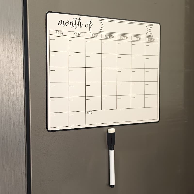 TEMU 2pcs Magnetic Refrigerator Calendar + Magnetic Blackboard Pen, Perfect For Refrigerators, Erasable Calendar With Week And Month Formats, Ideal For Organizing Home, Office Or Kitchen