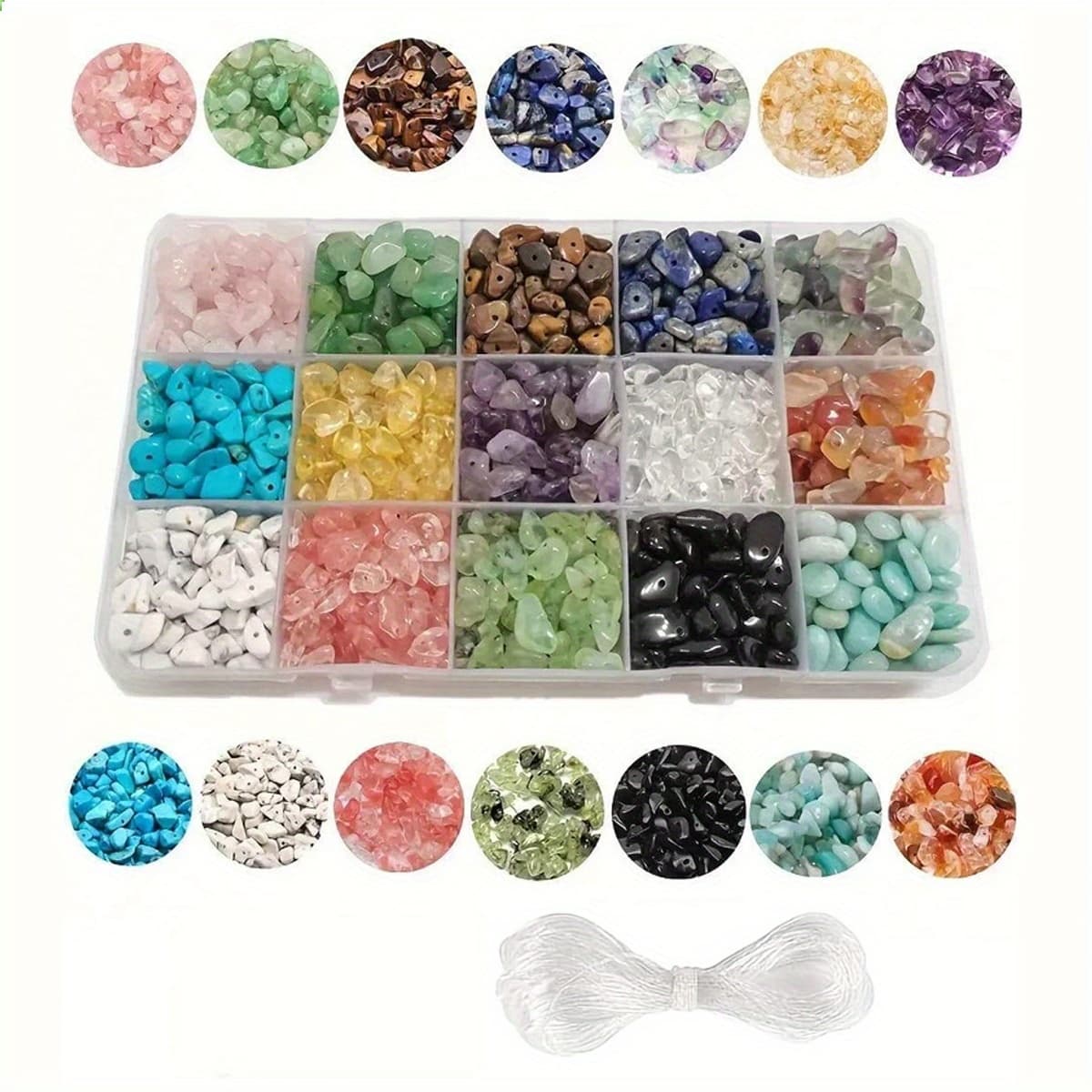 TEMU Approximately 450pcs 15-color Irregular Stone Beaded Jewelry Additions For Handmade Jewelry And Bracelets